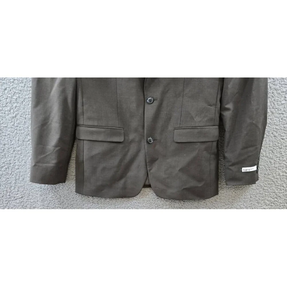 Bar III Slim-Fit Wool-Blend Suit Separate Jacket Men's 38R Brown Button Closure